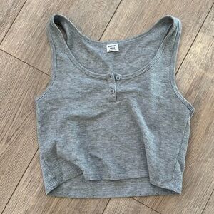 Sunday Best “Kara” Gray Ribbed Tank Top